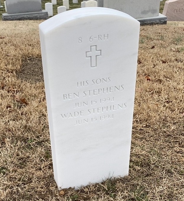 Back of headstone — Wade M Stephens