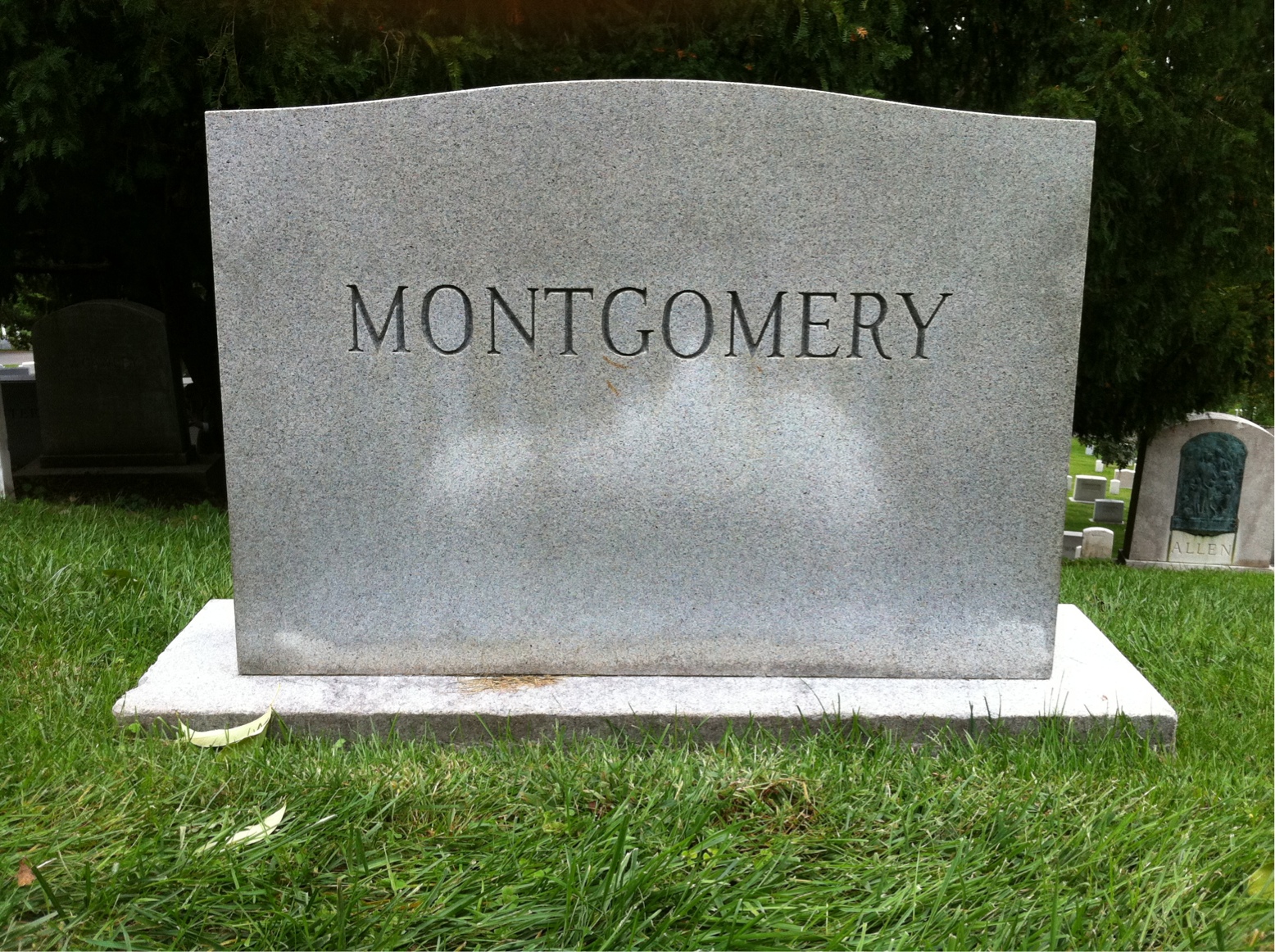 Back of headstone — Ann Montgomery
