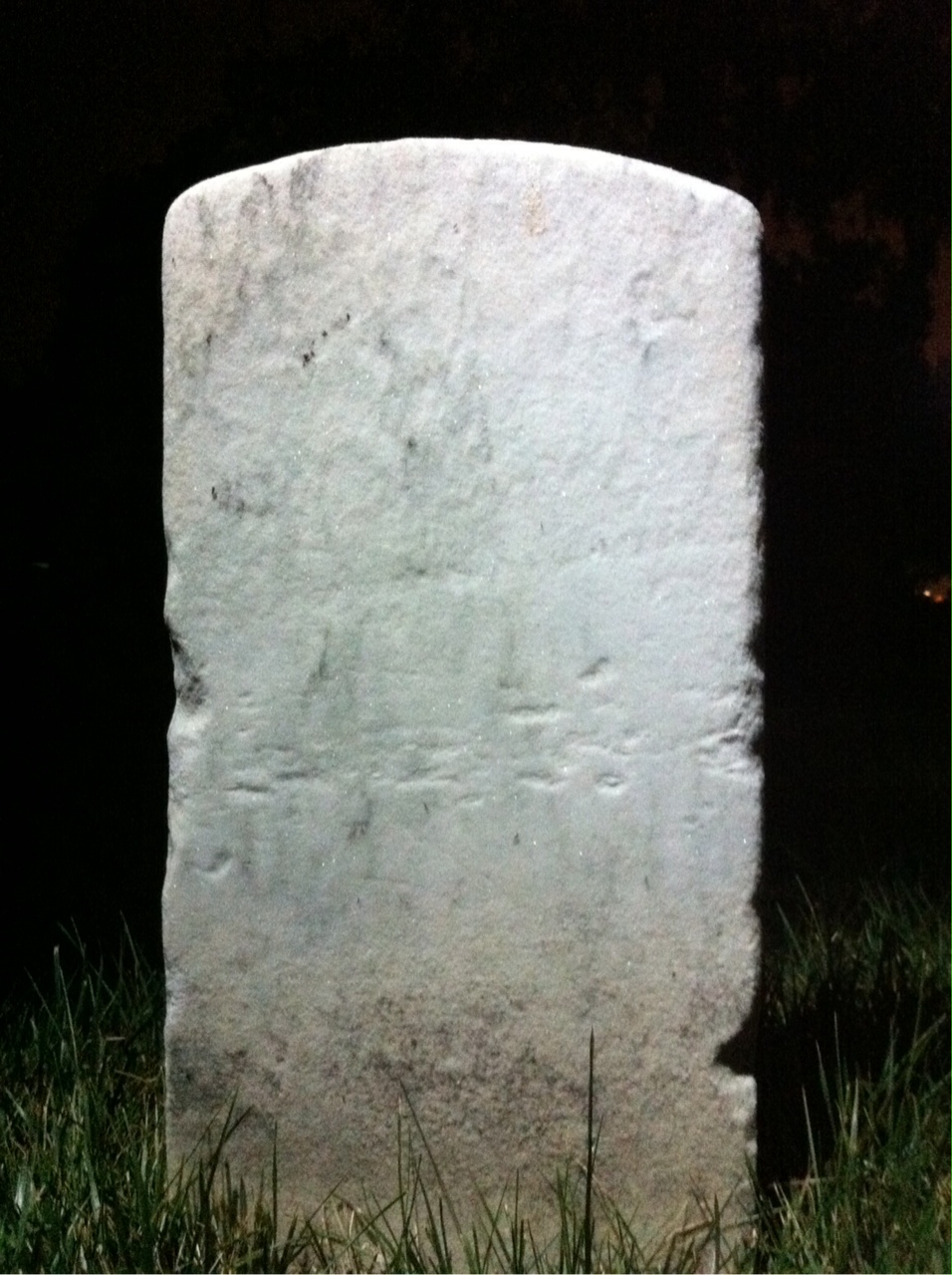 Back of headstone — Charles Benway