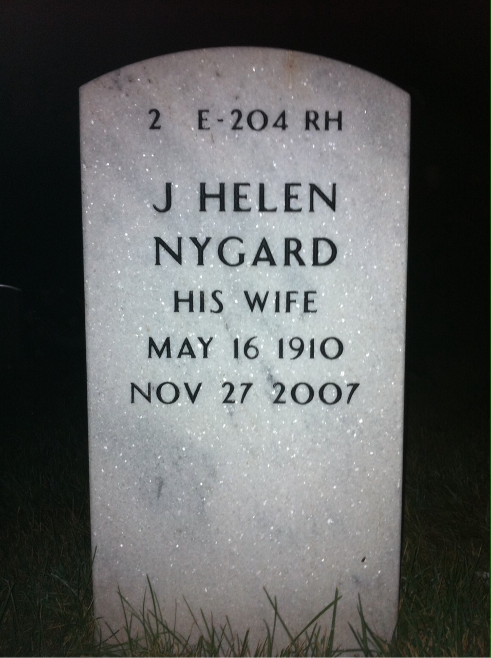 Back of headstone — Lewis Uhlendorff