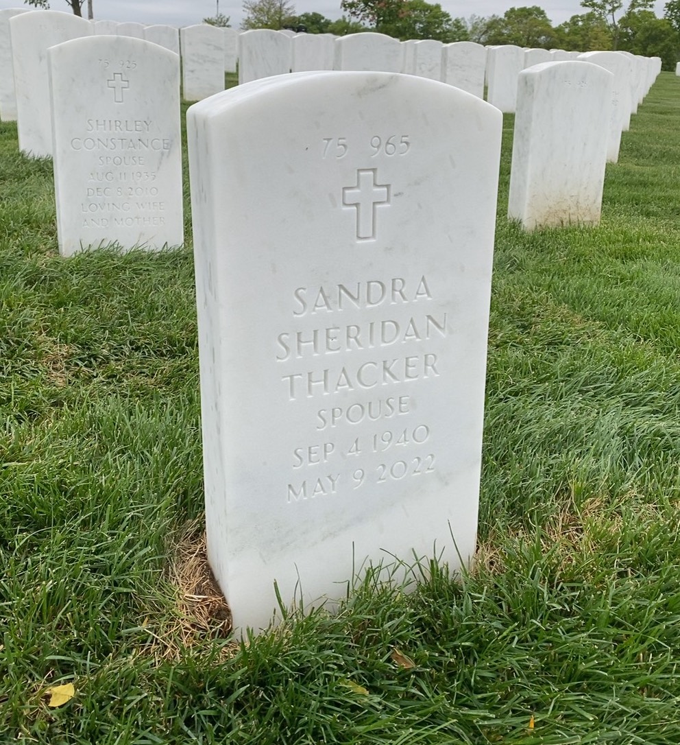 Back of headstone — Wallace Phillip Thacker