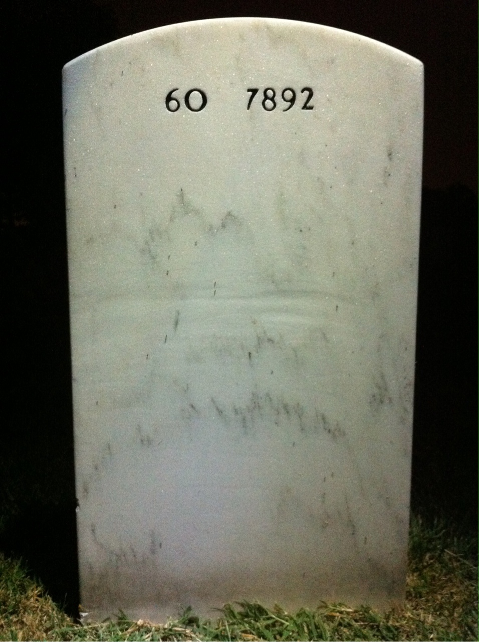 Back of headstone — John Hart