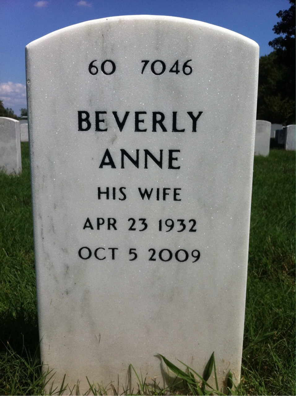 Back of headstone — Donald Chapell
