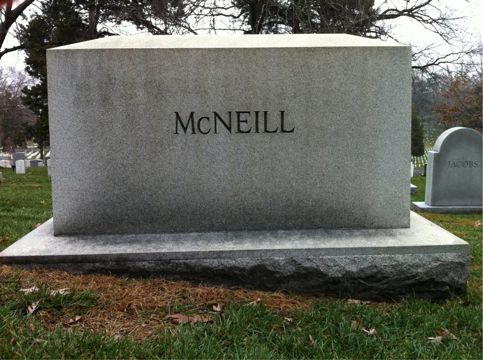 Back of headstone — Caroline Mcneill