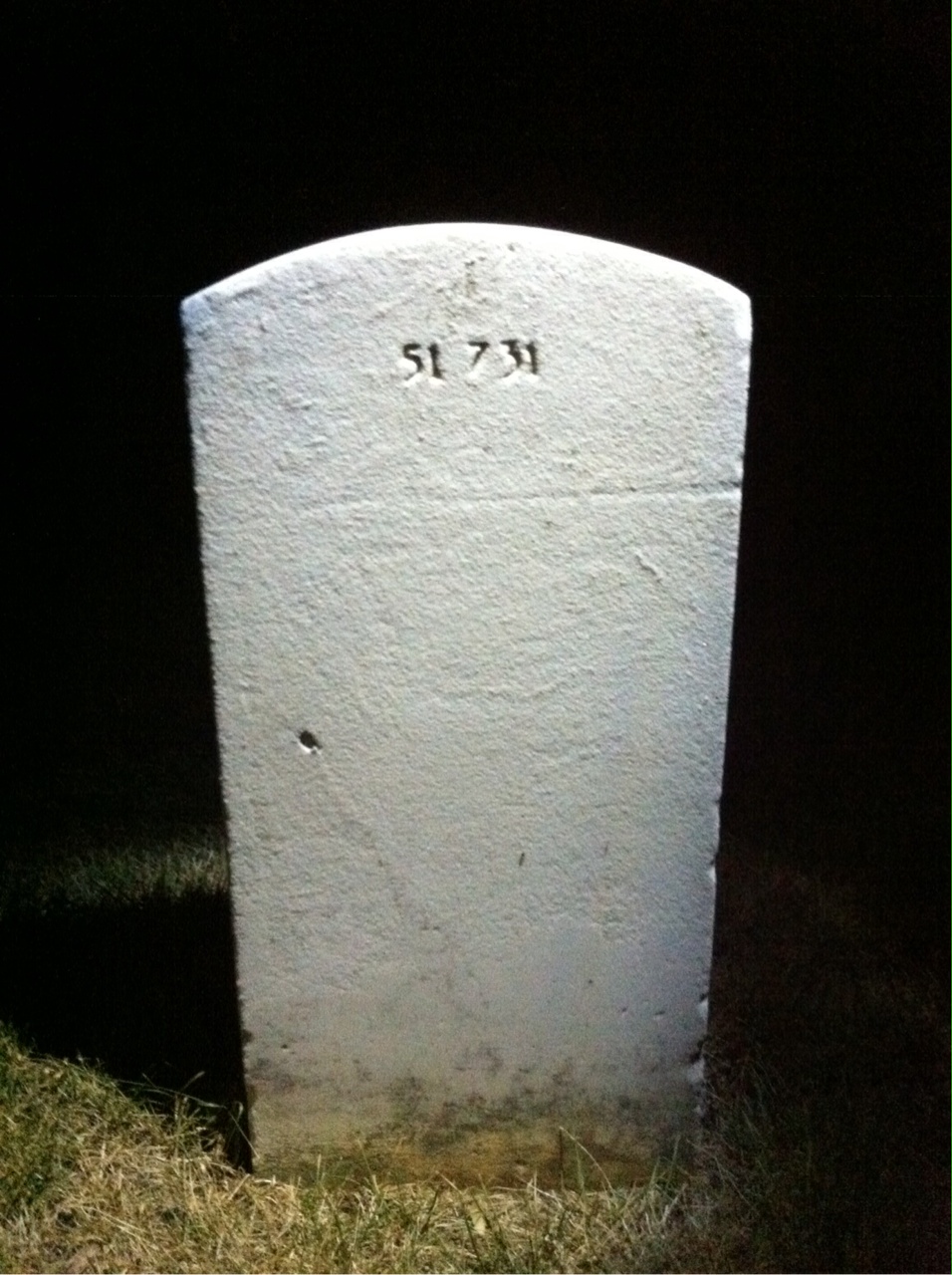 Back of headstone — Lester Moore