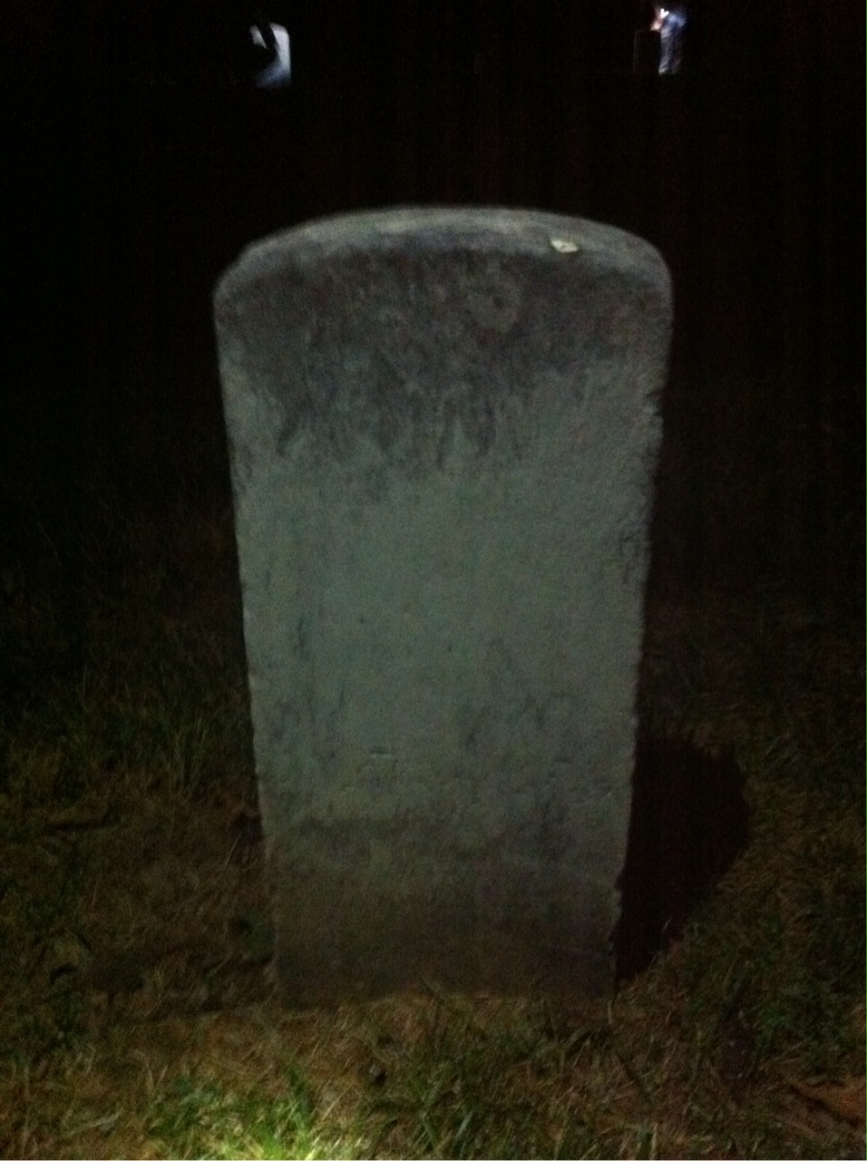 Back of headstone — Charles Baker
