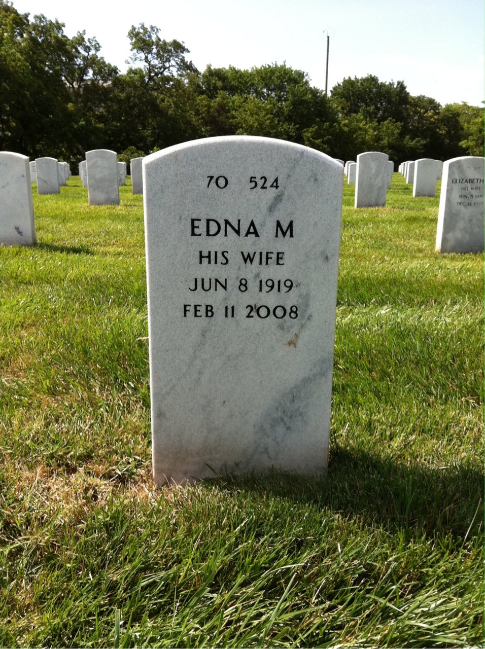 Back of headstone — Donald Hudson