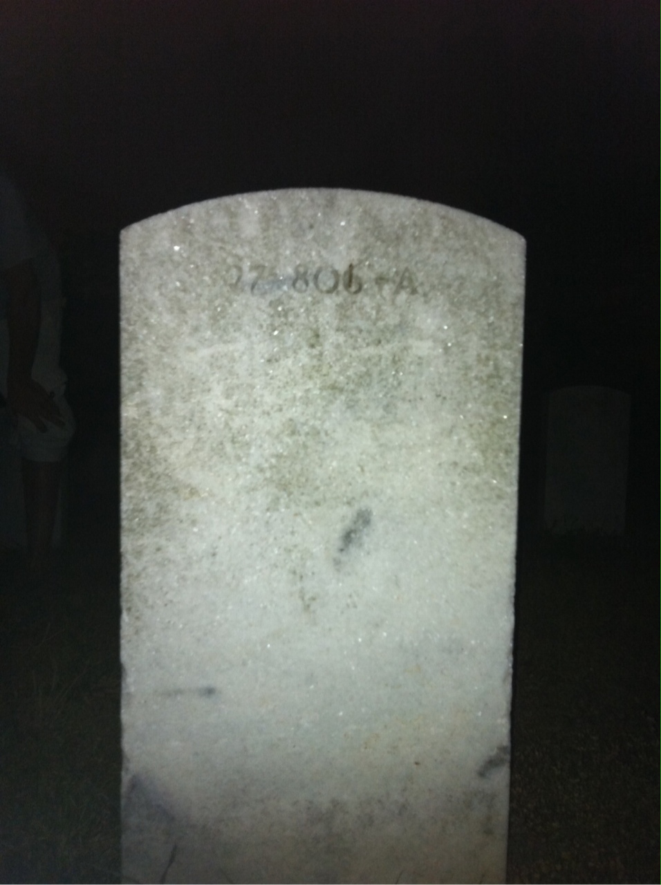 Back of headstone — George Allen