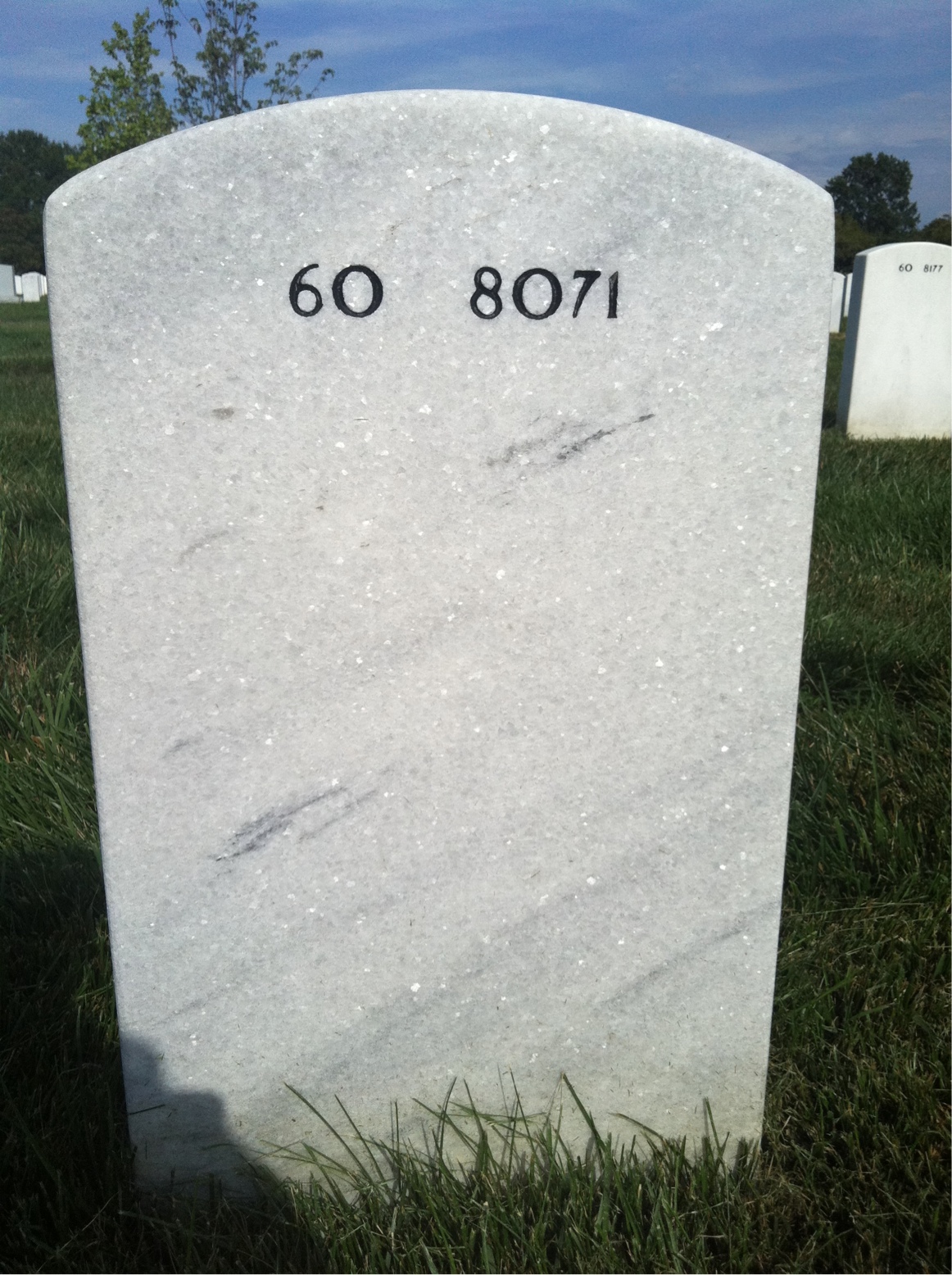 Back of headstone — Alan Hoffman