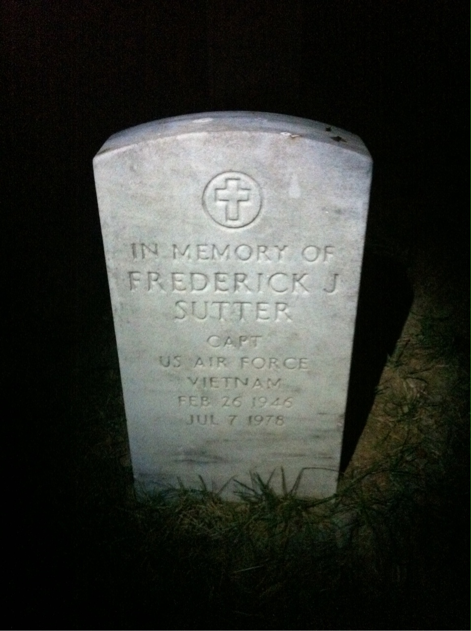 Headstone of Frederick John Sutter