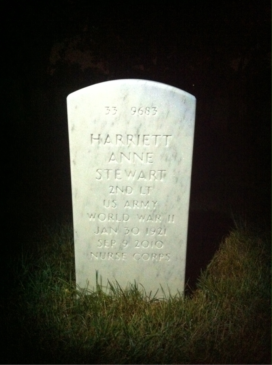 Back of headstone — Jack Stewart
