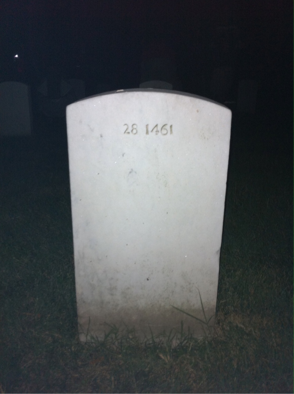 Back of headstone — Thomas J Rogers