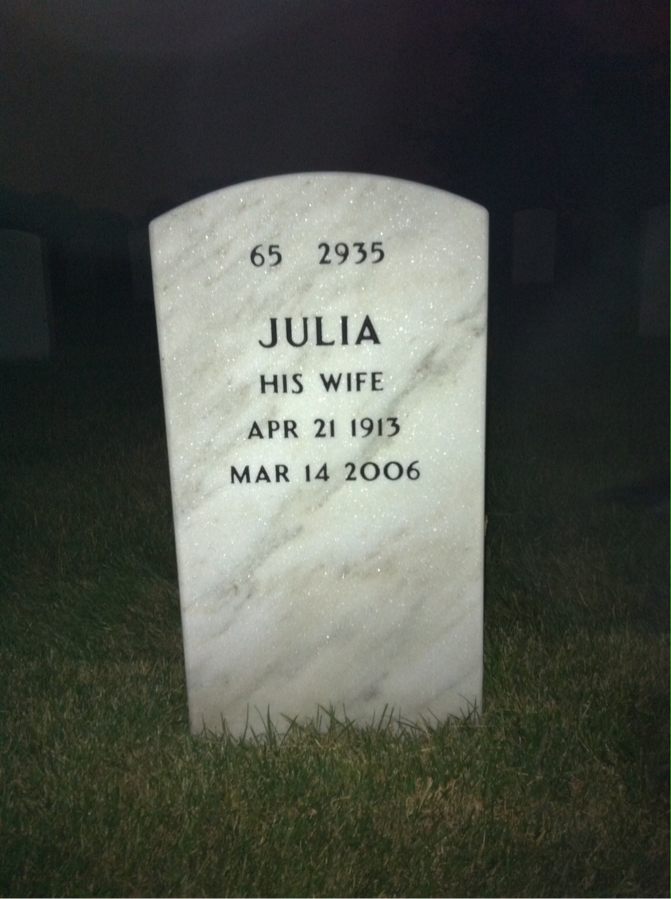 Back of headstone — Roger Smith