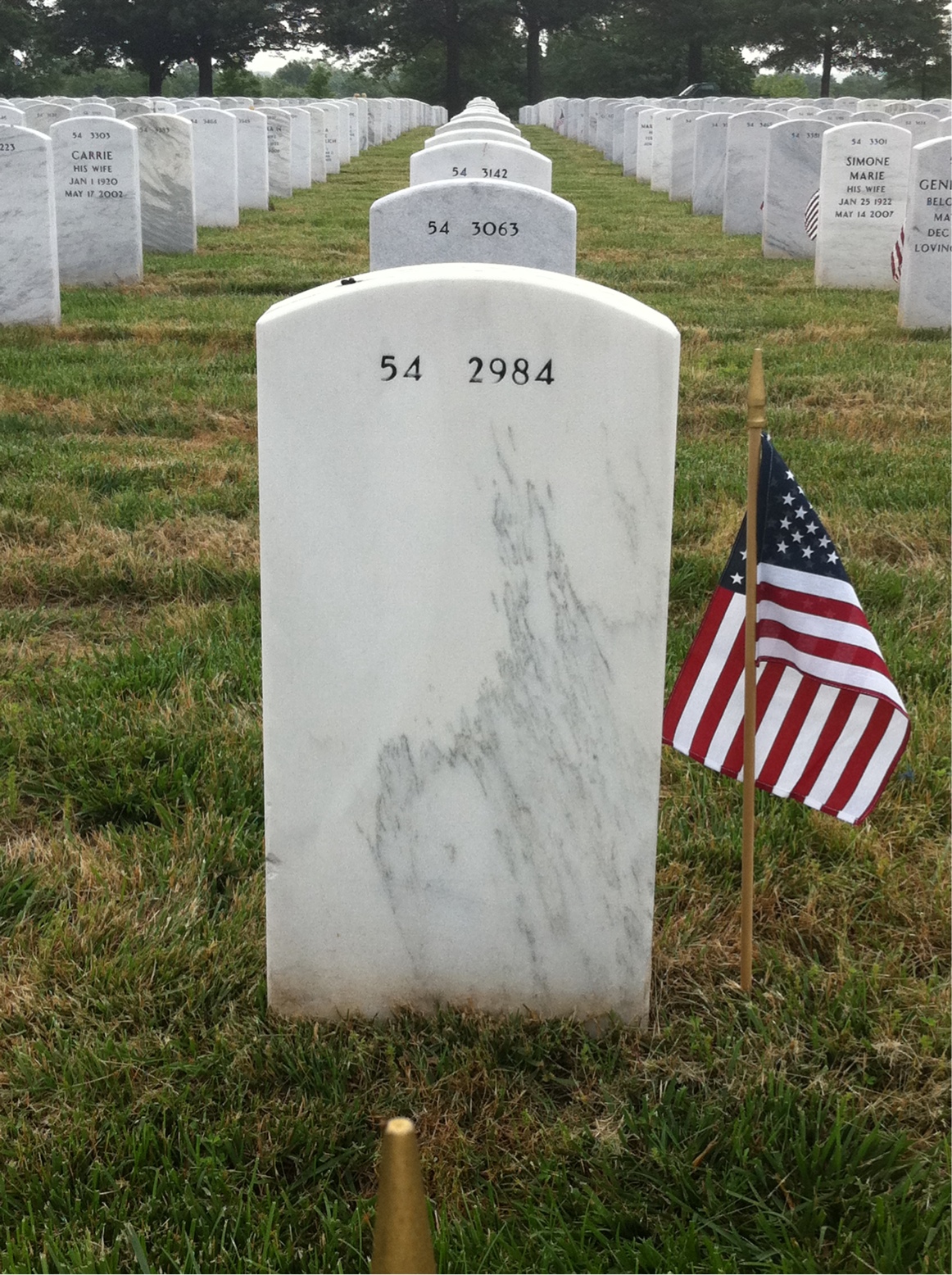 Back of headstone — Walter Hammond