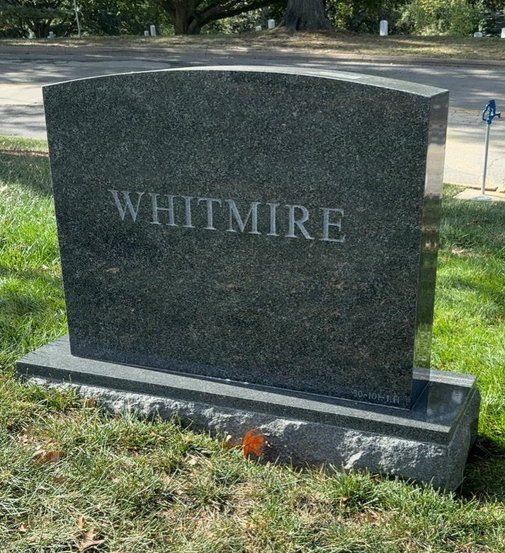 Back of headstone — Charles Whitmire