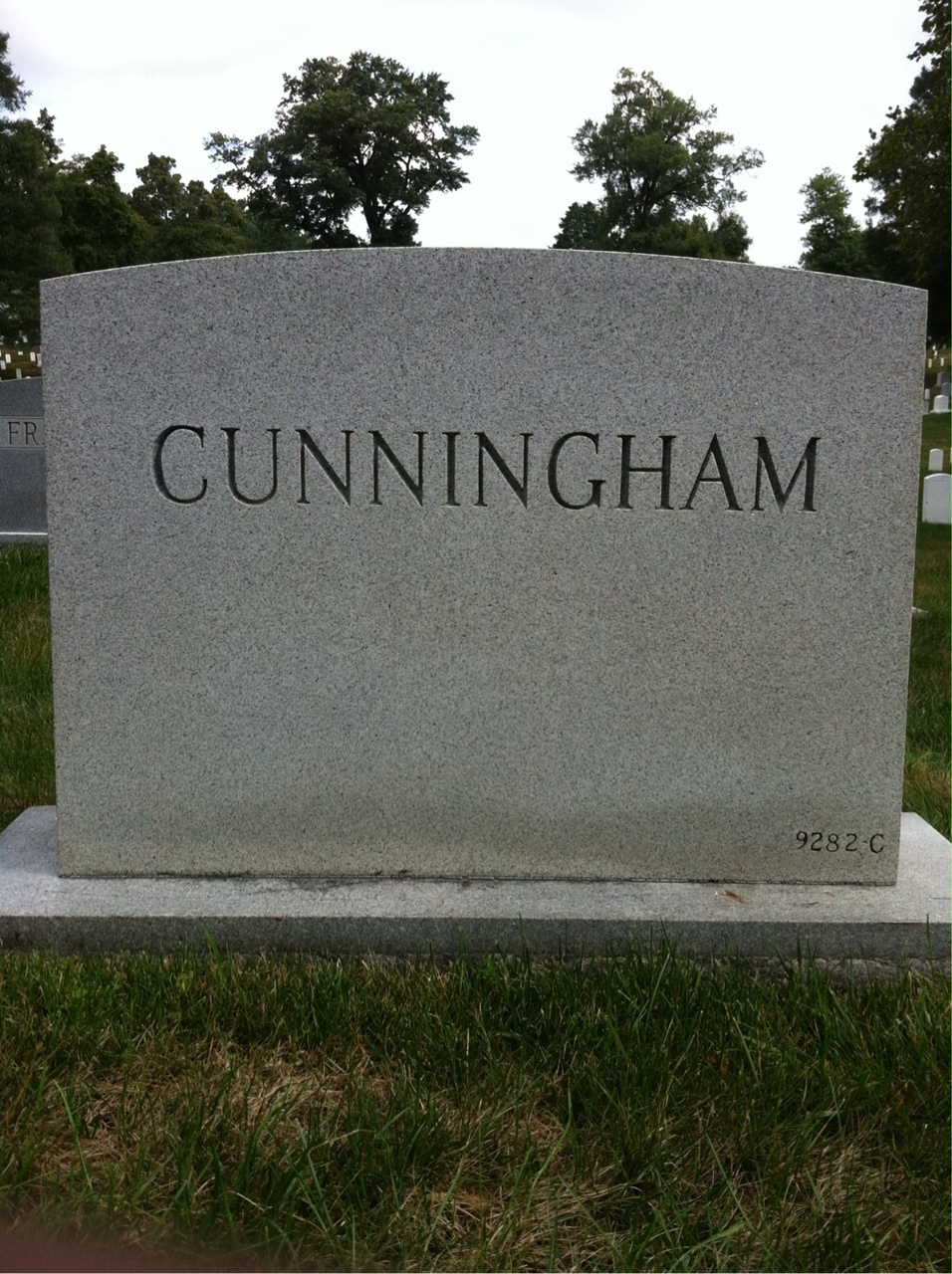 Back of headstone — Katherine Cunningham