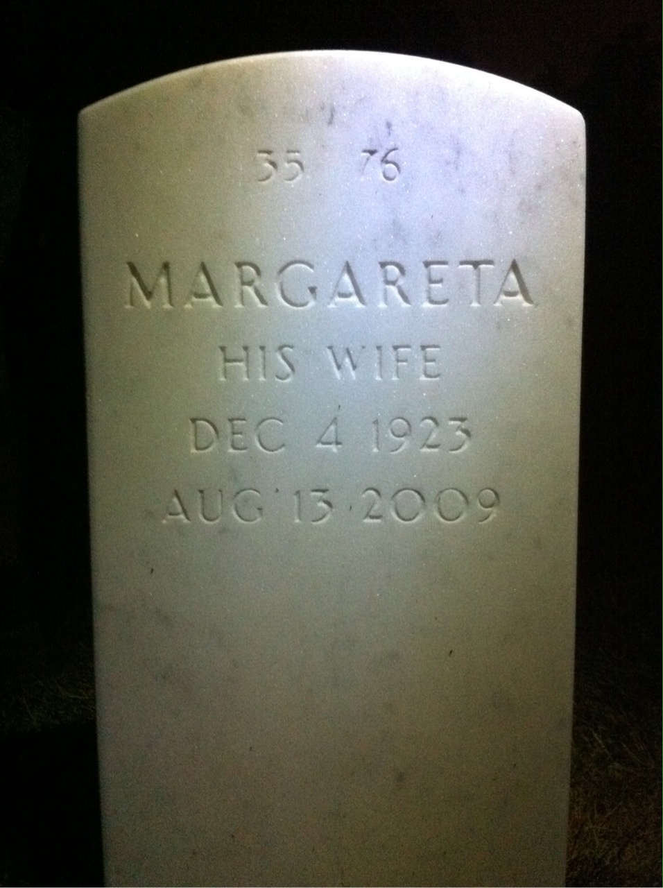 Back of headstone — Billy Crowley