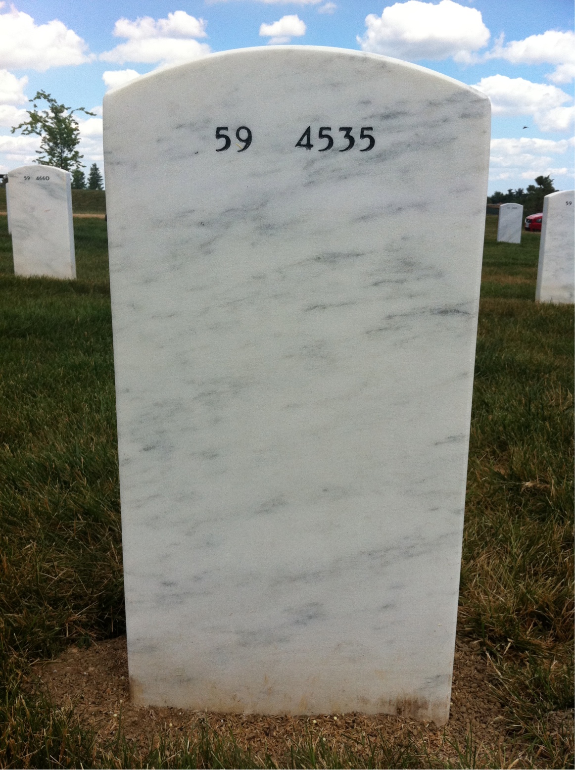 Back of headstone — Bryant E Shrader
