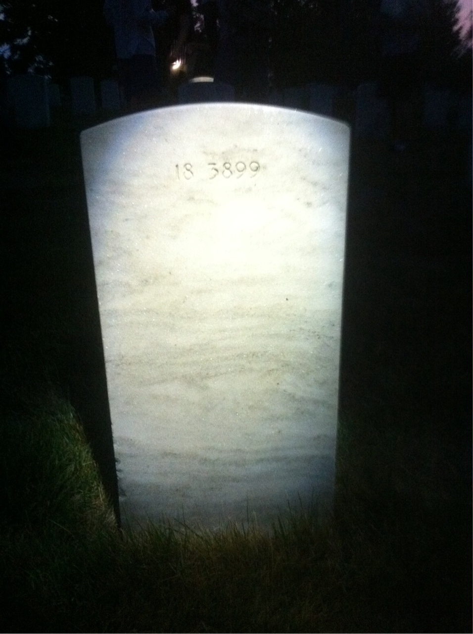 Back of headstone — William Allen