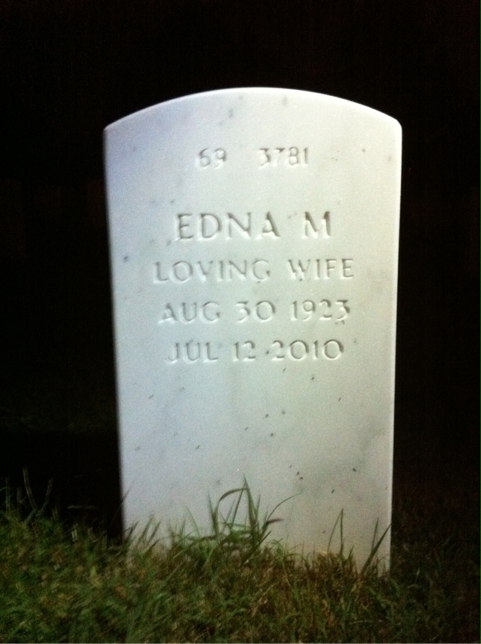 Back of headstone — James Smith
