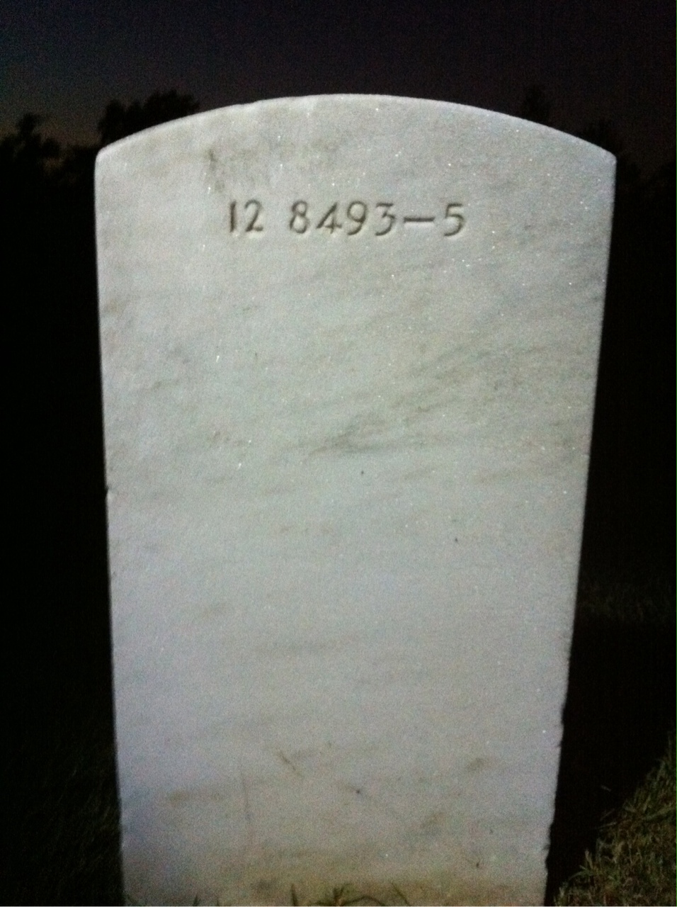 Back of headstone — Walter Buford Tate