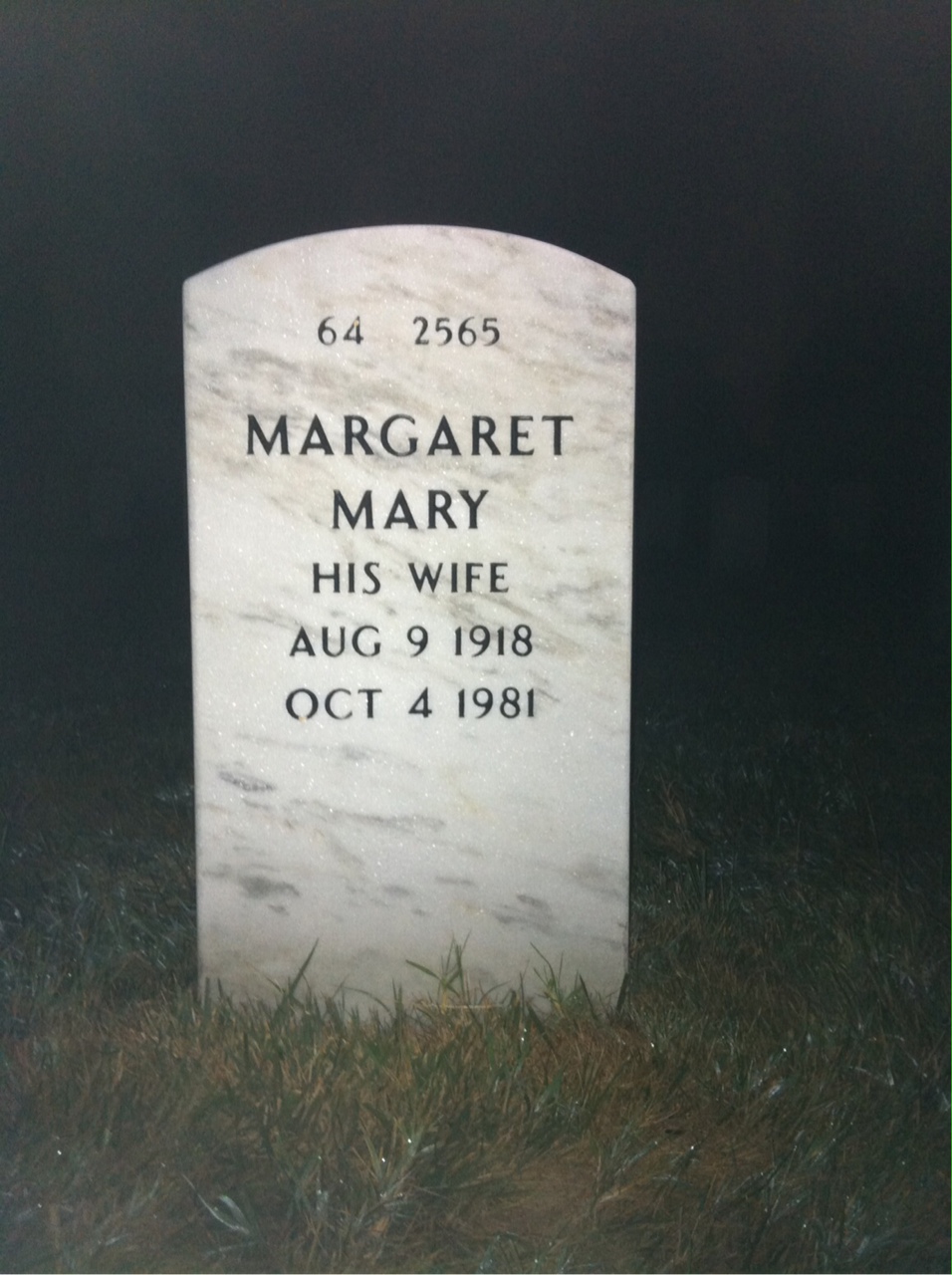 Back of headstone — Charles Taylor