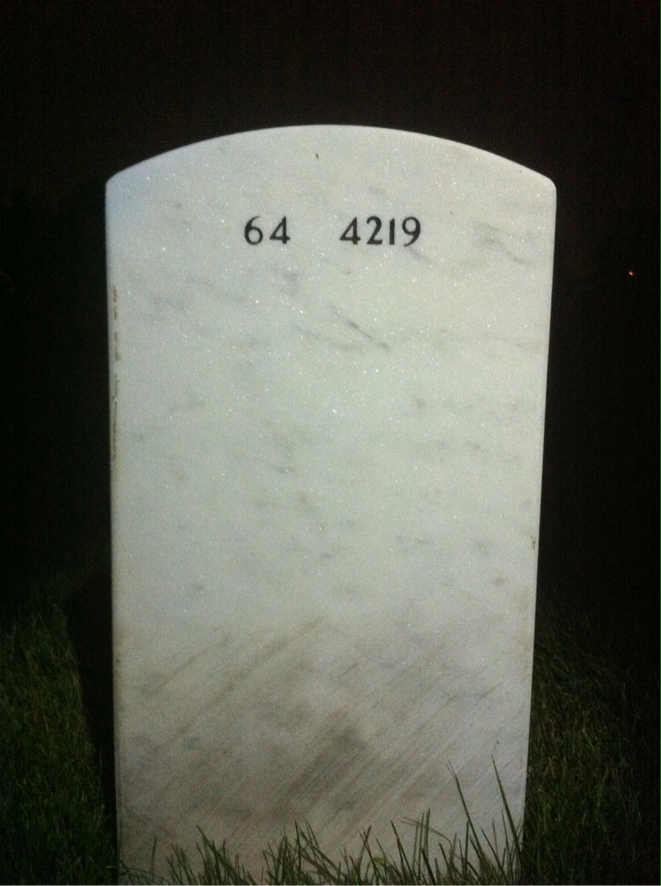 Back of headstone — William Barter