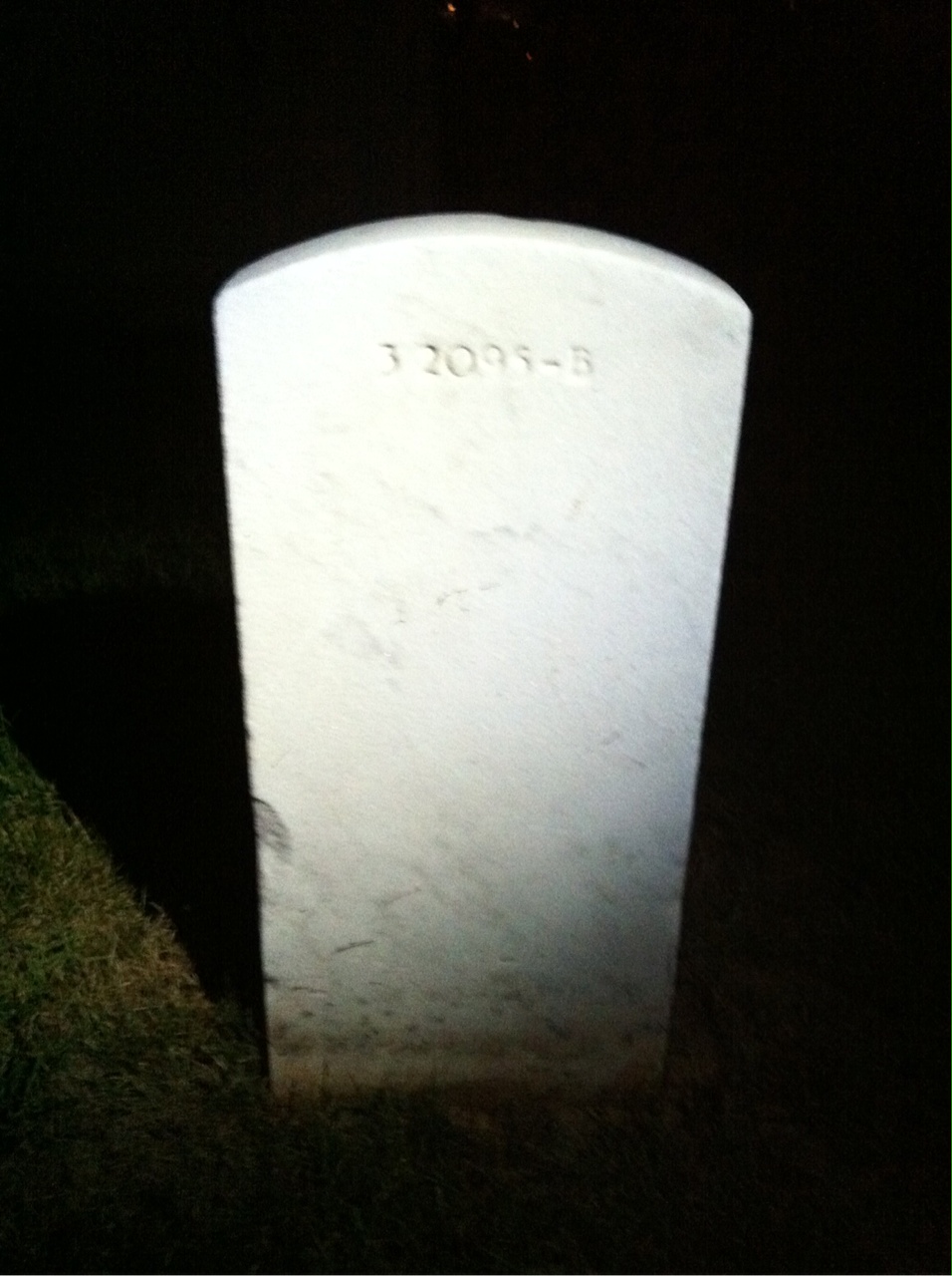 Back of headstone — Arland Bigelow