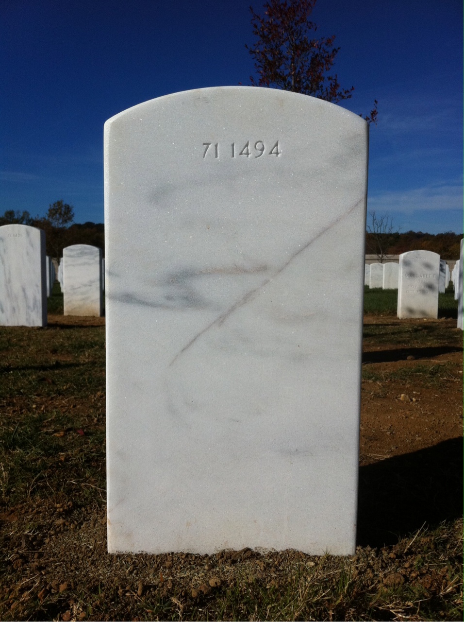 Back of headstone — Willis Hicks Robertson