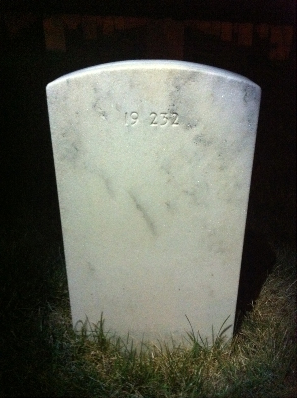 Back of headstone — Frank Anderson