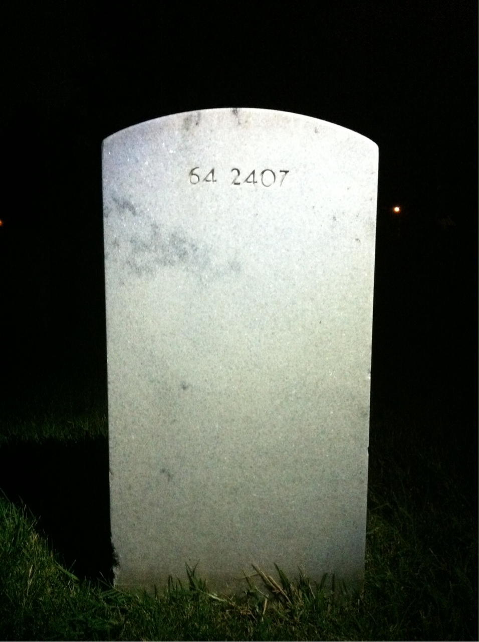 Back of headstone — William J Lundon