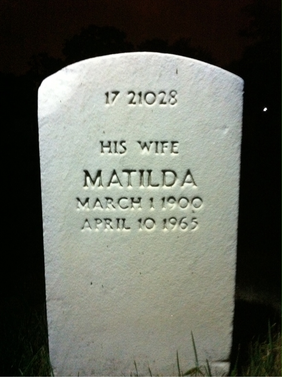 Back of headstone — Martin Appel