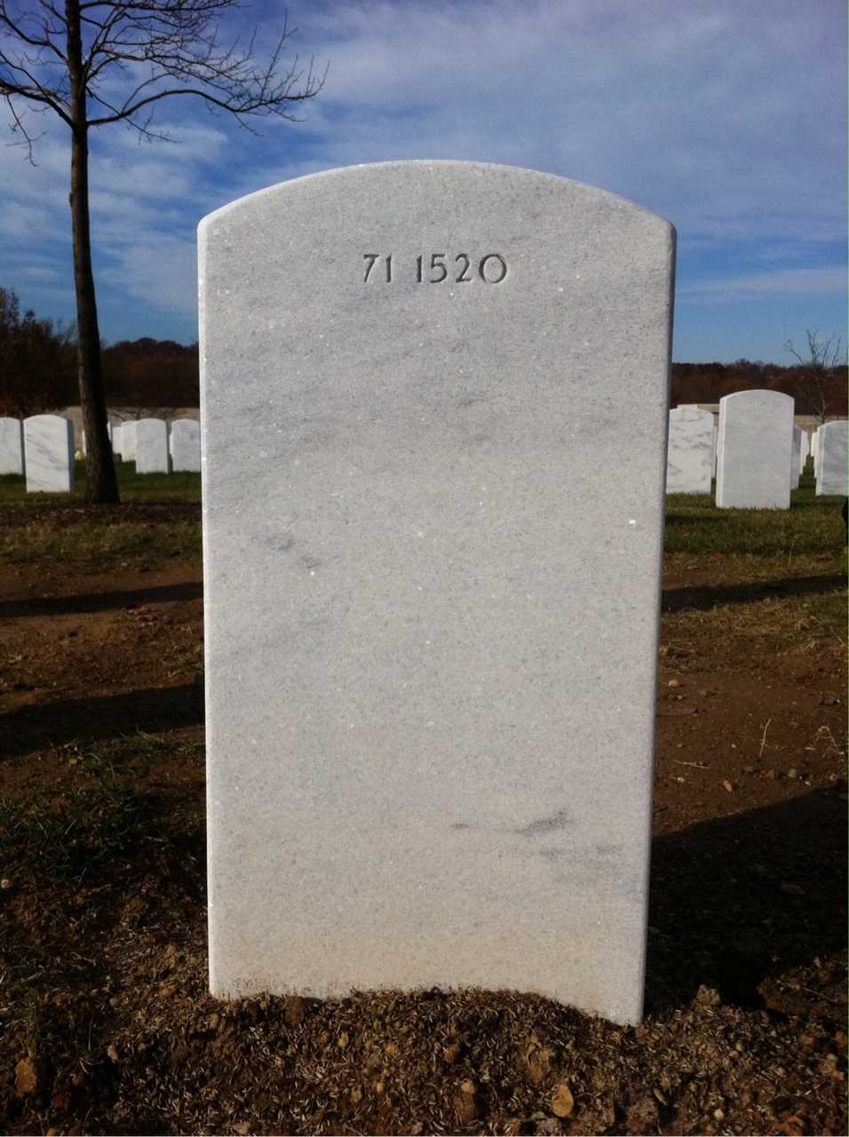 Back of headstone — William J Brougham