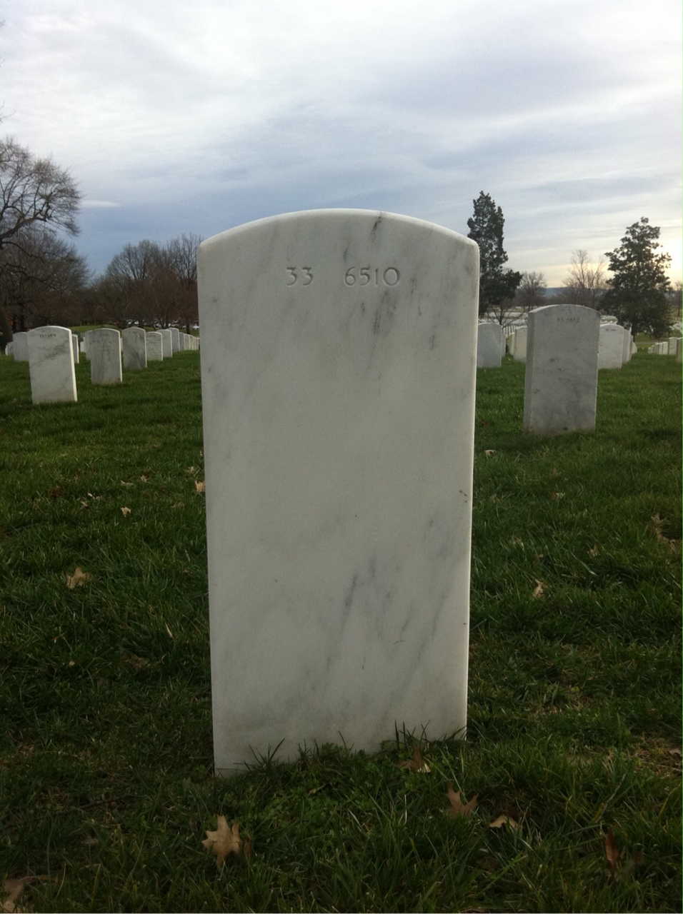 Back of headstone — Howard Robinson
