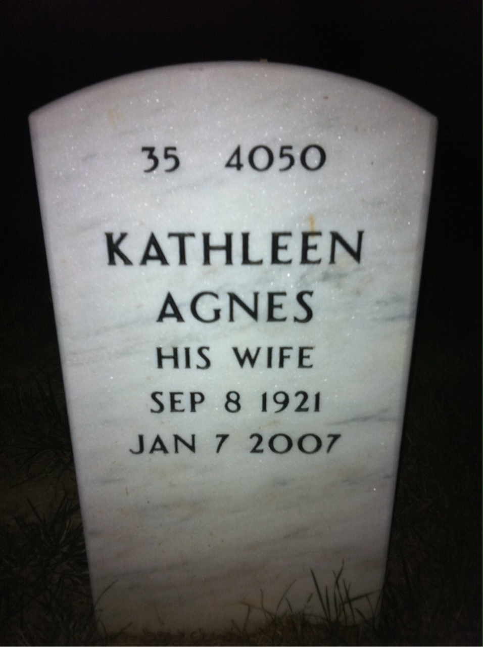 Back of headstone — John Mcmanus