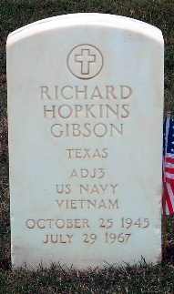 Back of headstone — Richard Hopkins Gibson