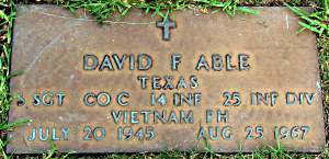 Headstone of David Floyd Able