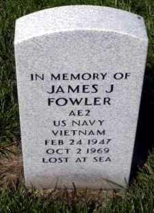 Back of headstone — James Jewel Fowler