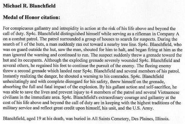 Headstone of Michael R Blanchfield