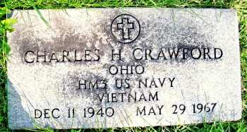 Back of headstone — Charles Hugh Crawford