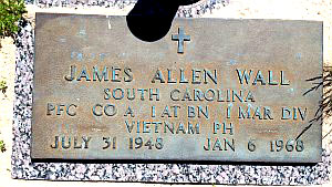 Headstone of James Allen Wall