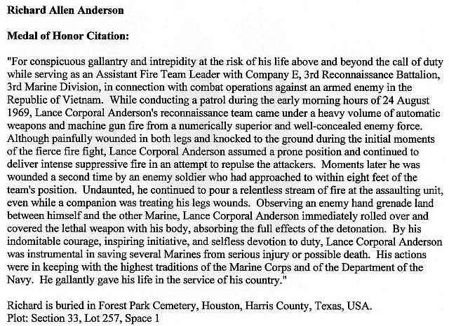Headstone of Richard Allen Anderson