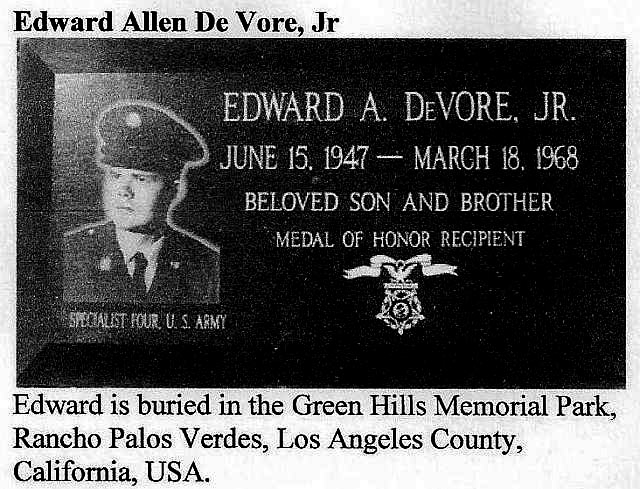 Headstone of Edward Allen Devore