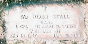 Back of headstone — William Robb Stall
