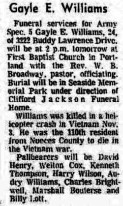 Headstone of Gayle Edward Williams
