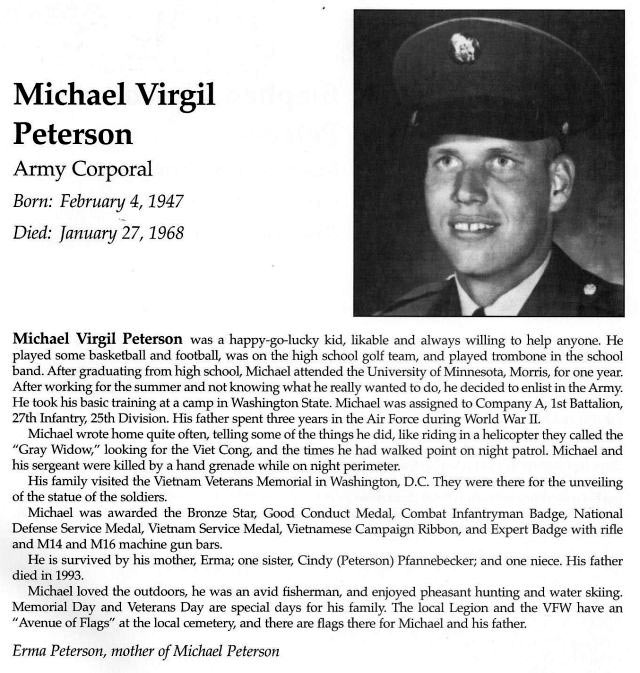 Headstone of Michael Virgil Peterson