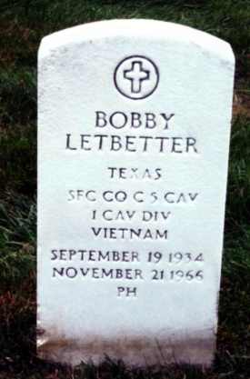 Back of headstone — Bobby Weldon Letbetter