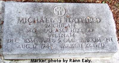 Headstone of Michael James Hatfield