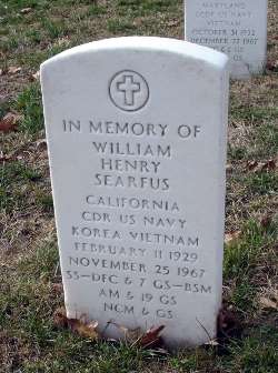 Back of headstone — William Henry Searfus