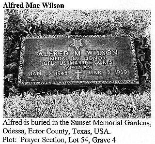 Back of headstone — Alfred Mac Wilson